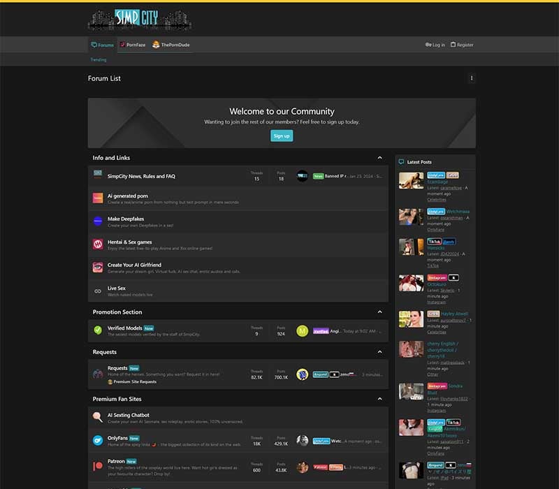 SimpCity Homepage